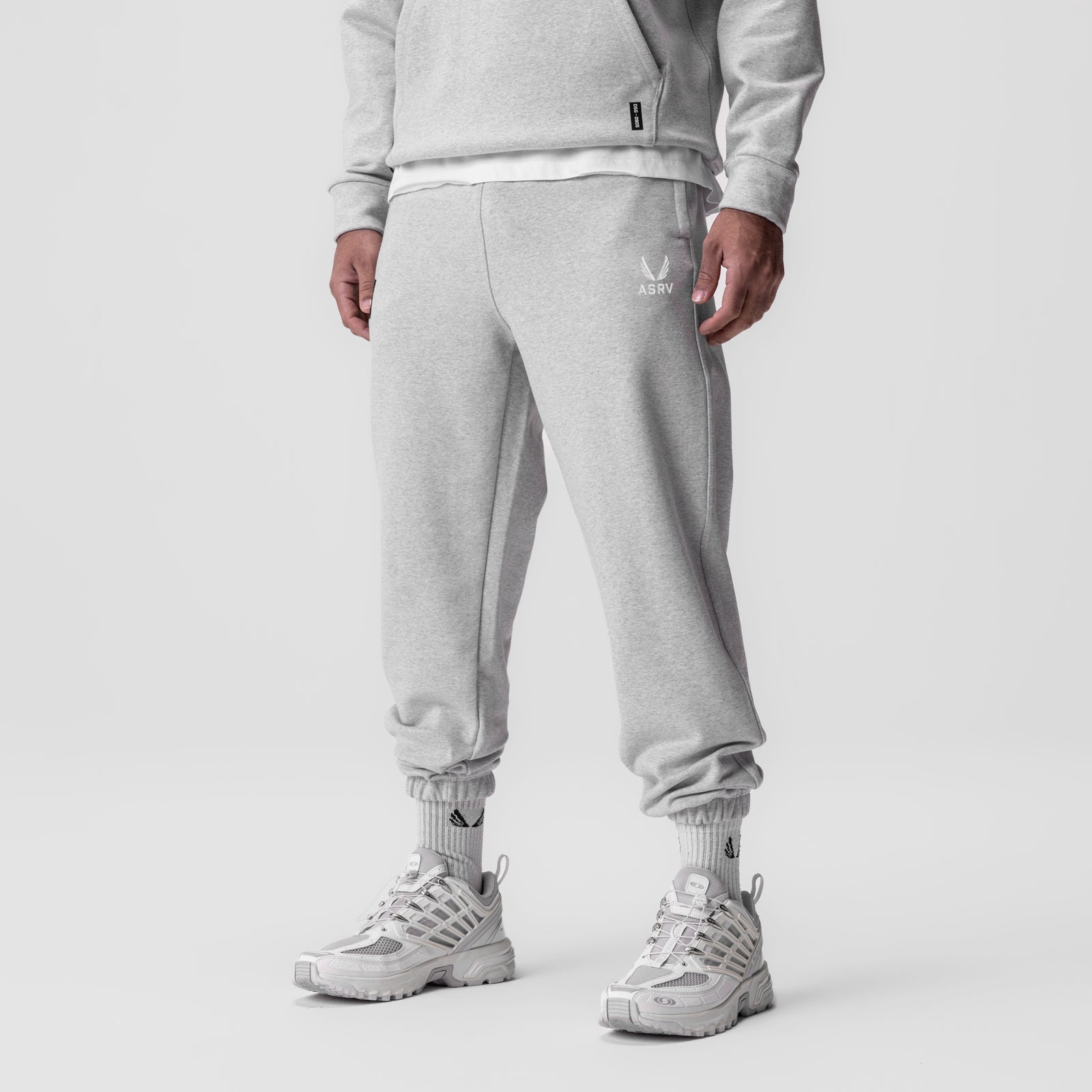 0655. Tech-Terry™ Oversized Sweats - Heather Grey "Emblem"