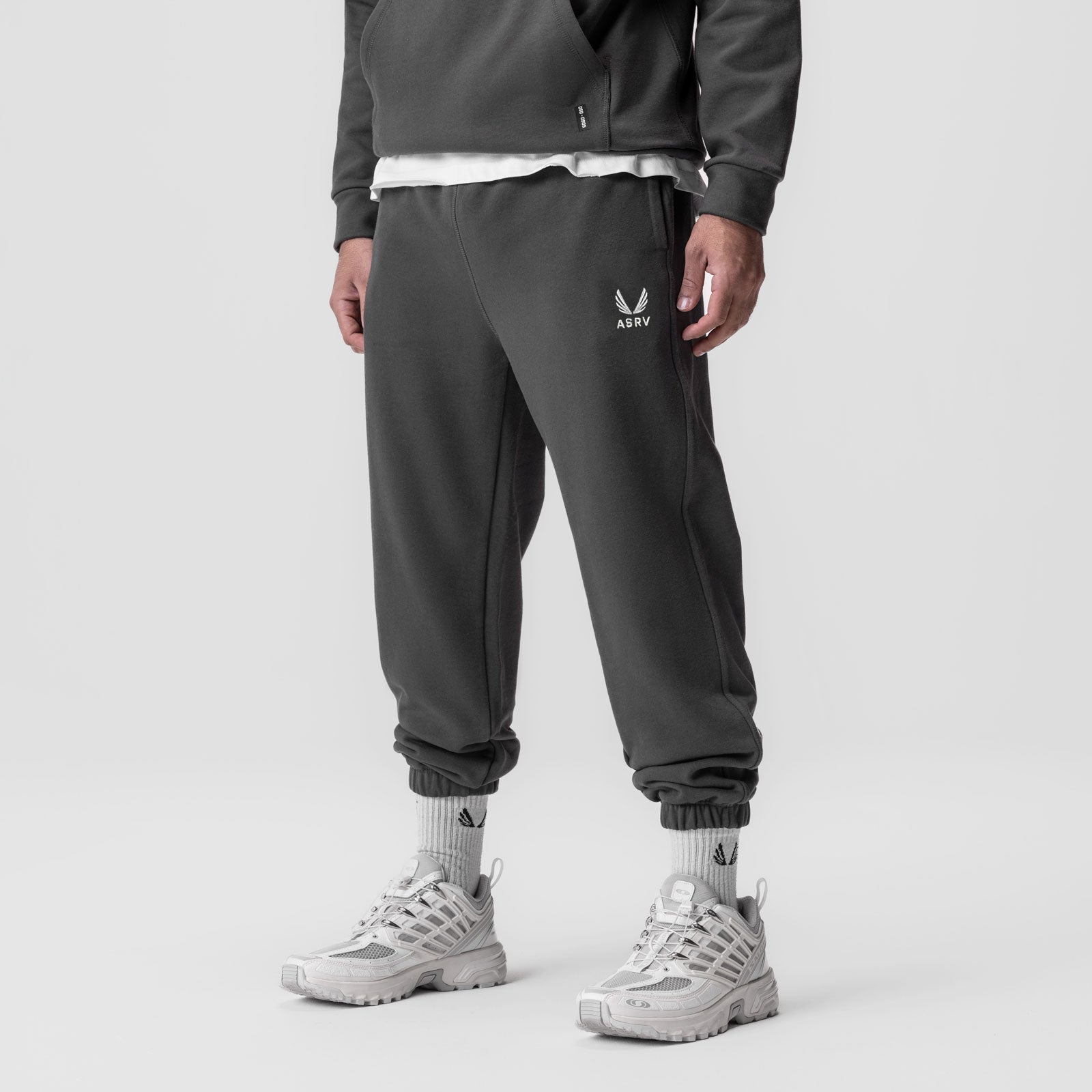 0655. Tech-Terry™ Oversized Sweats - Space Grey "Emblem"