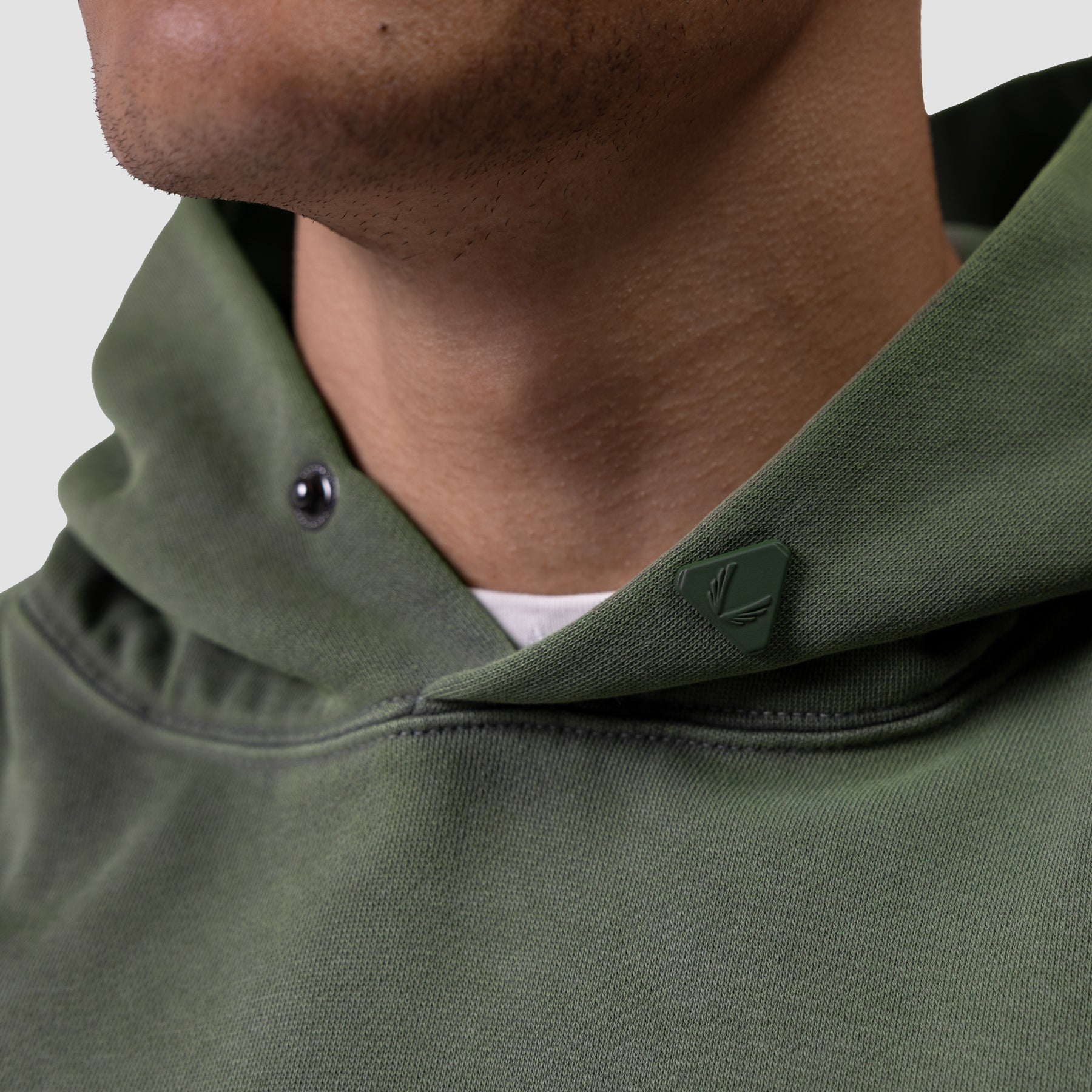 0920. Tech Essential™ Distressed Hoodie - Faded Olive
