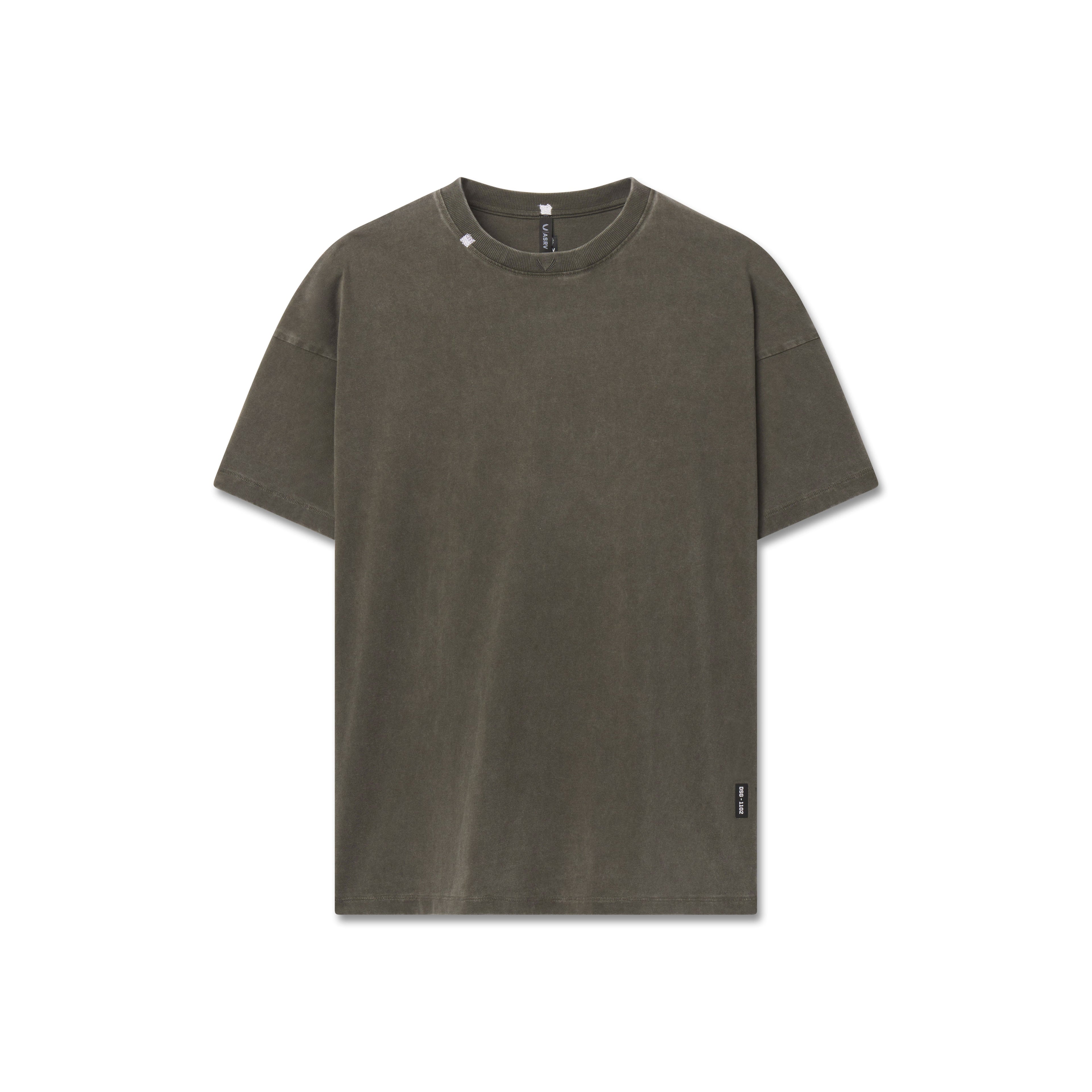 1102. Distressed Relaxed Tee - Olive