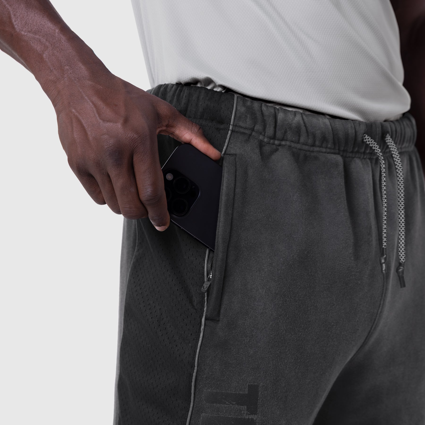 1120. Tech-Terry™ Mesh Panel Sweats - Black "Blade TD"