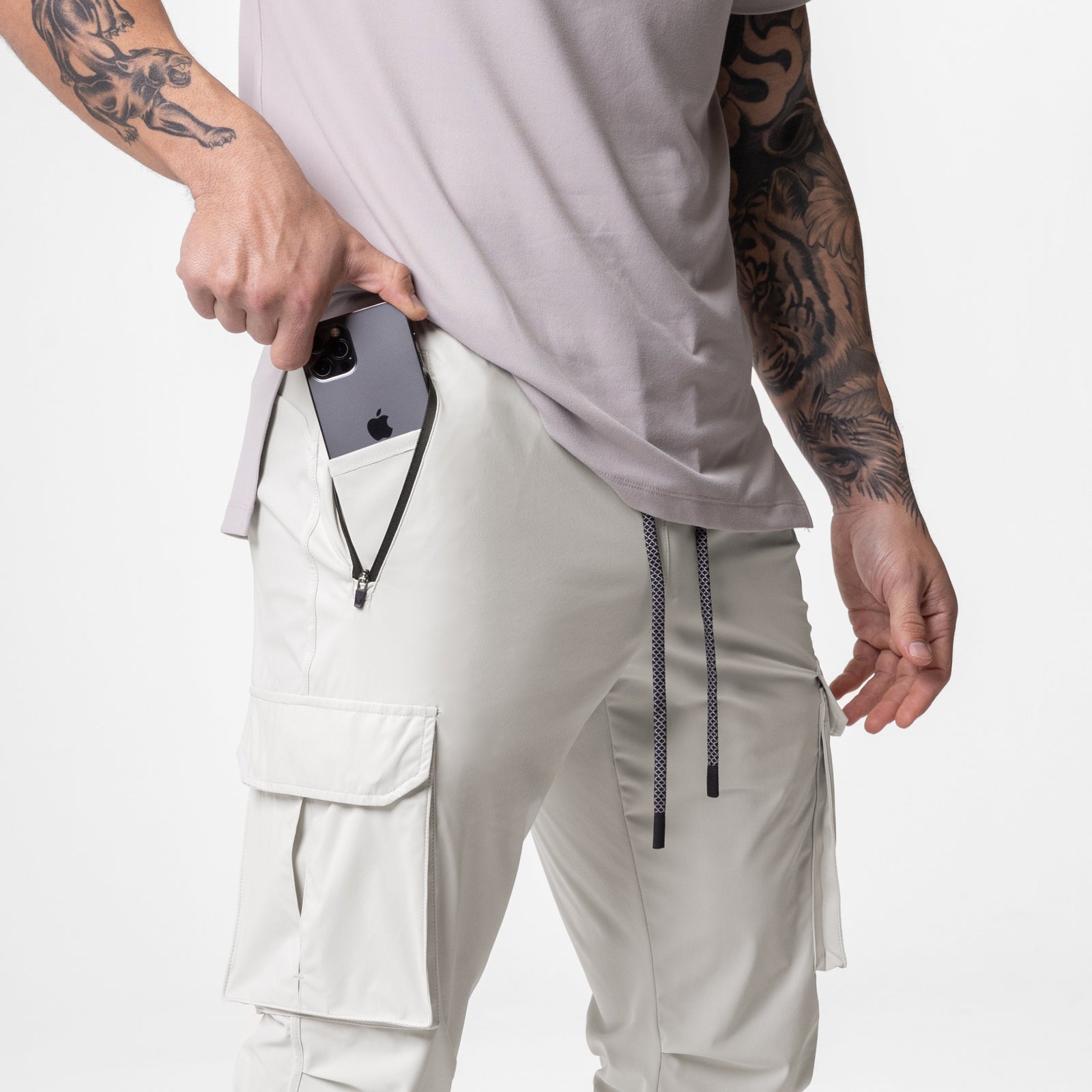 0437. Tetra-Lite® Cargo High Rib Jogger - Stone Reflective