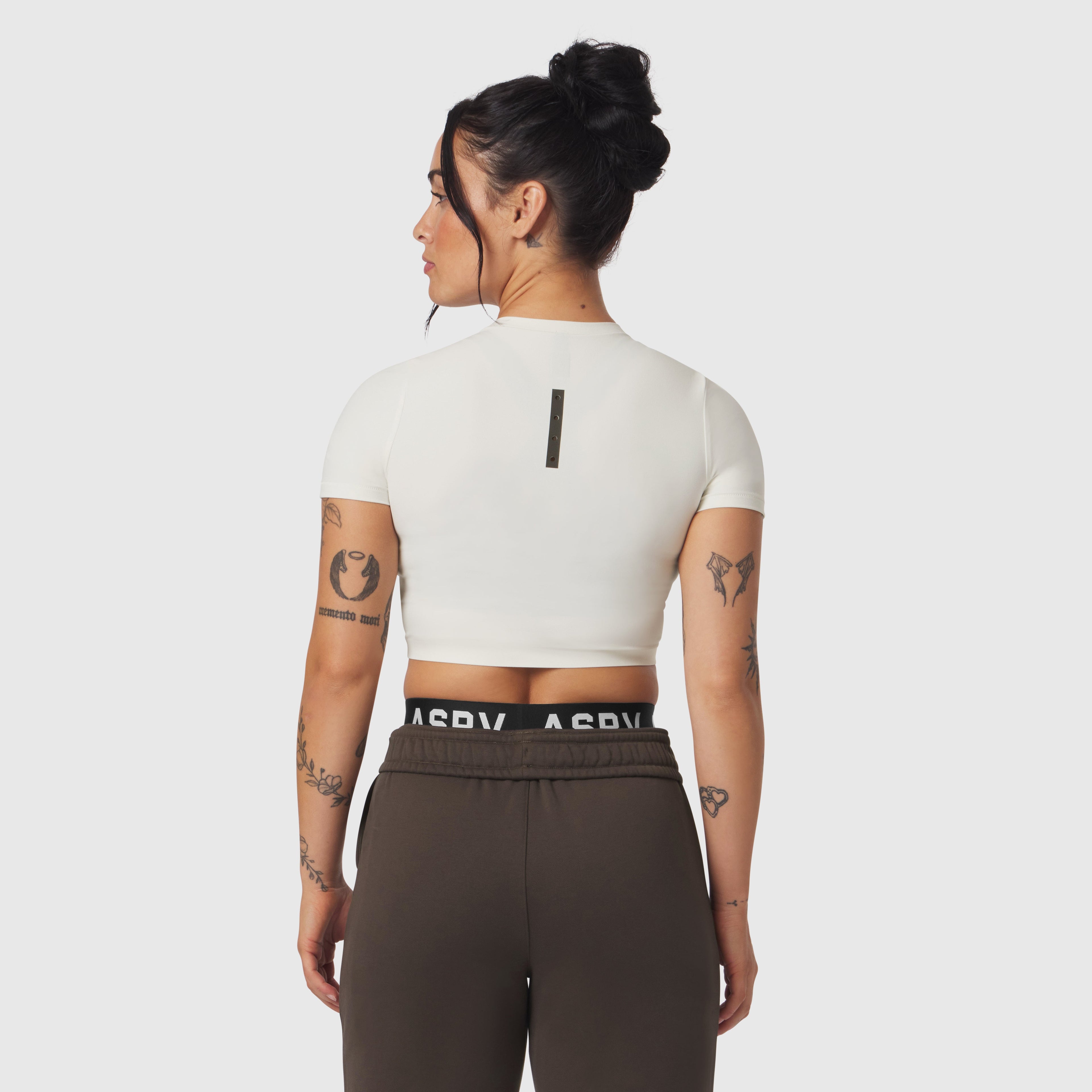 W019. LYCRA® Cropped Tee - Ivory Cream