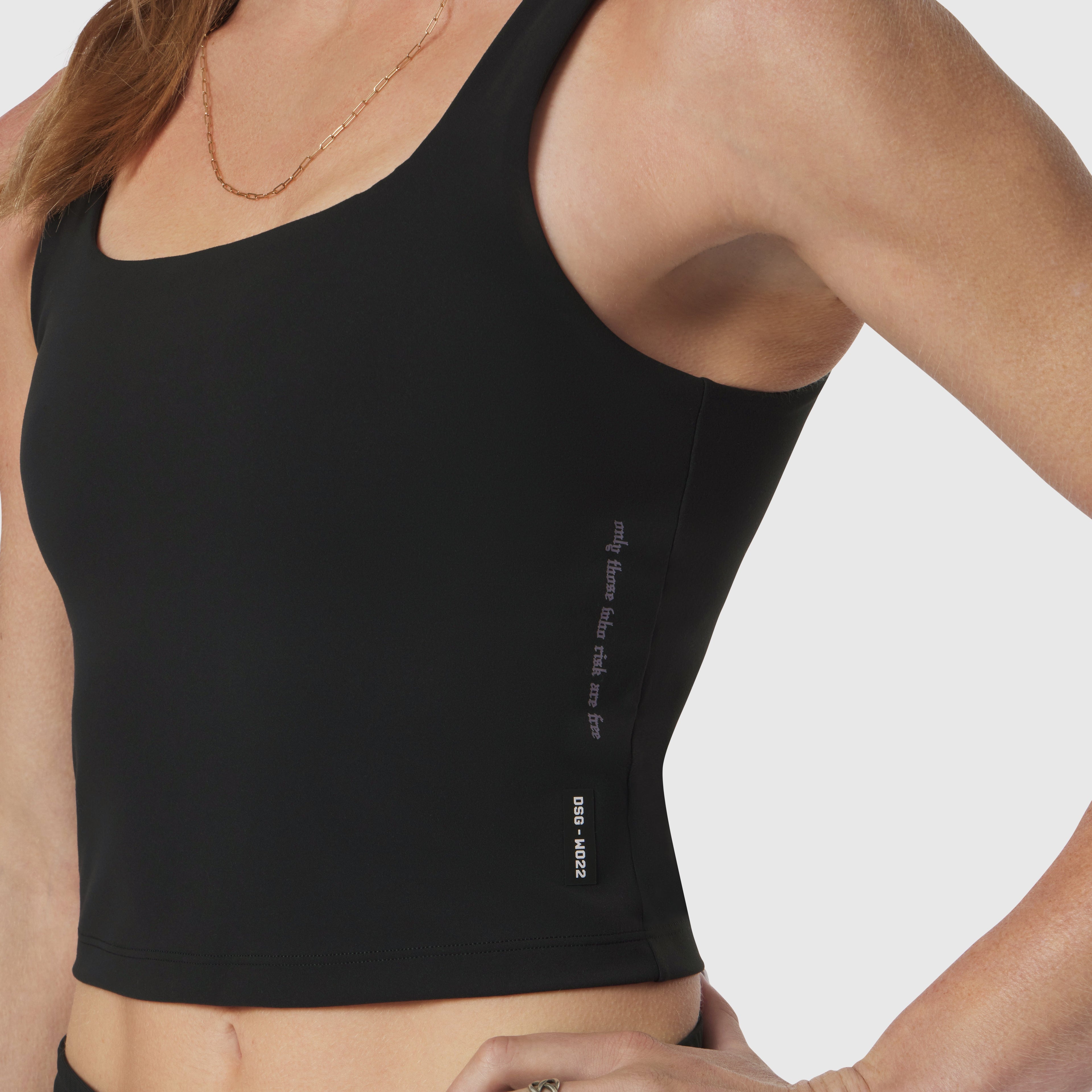 W022. LYCRA® 2-in-1 Tank Top - Black