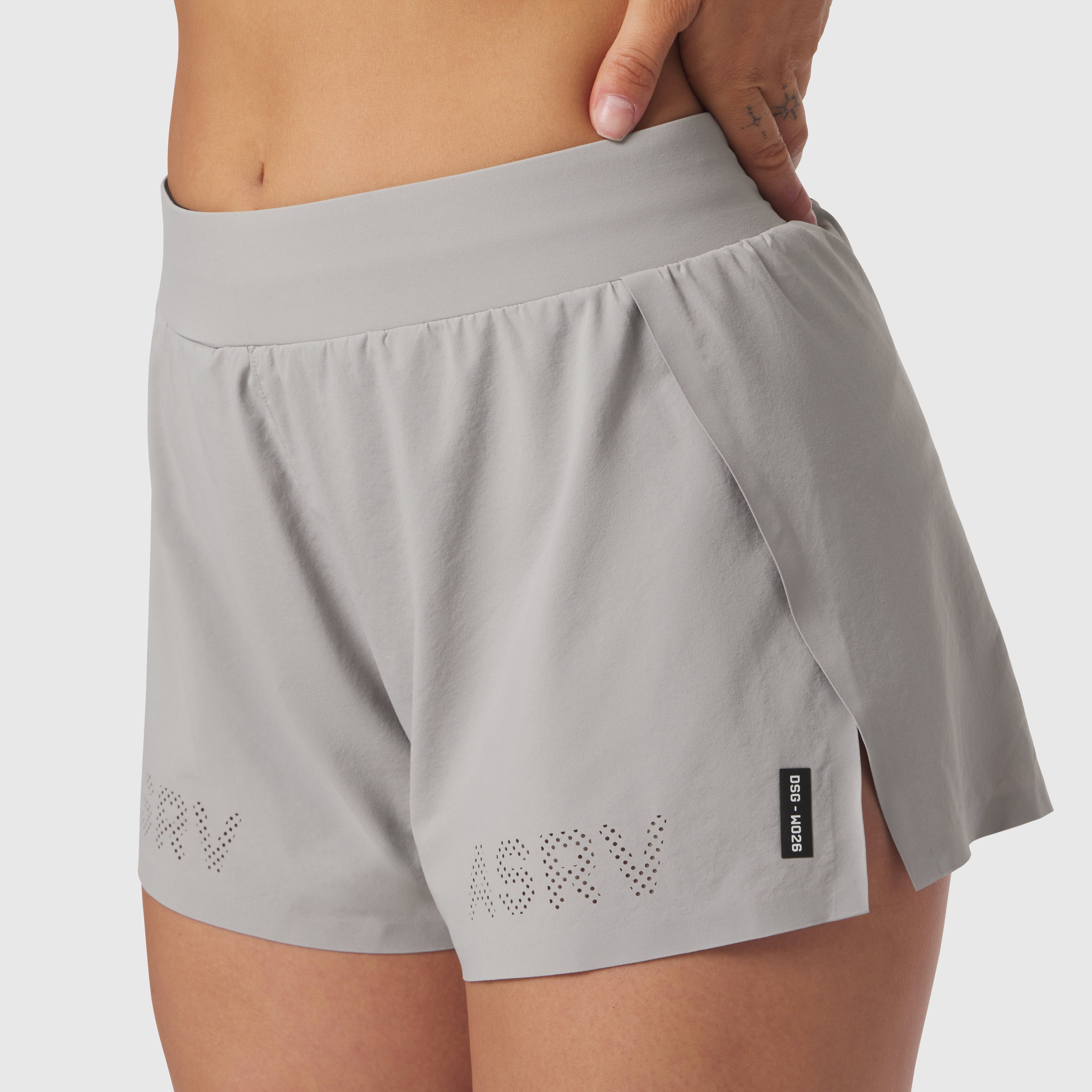 W026. Aerotex™ Side Split Run Short - Slate Grey
