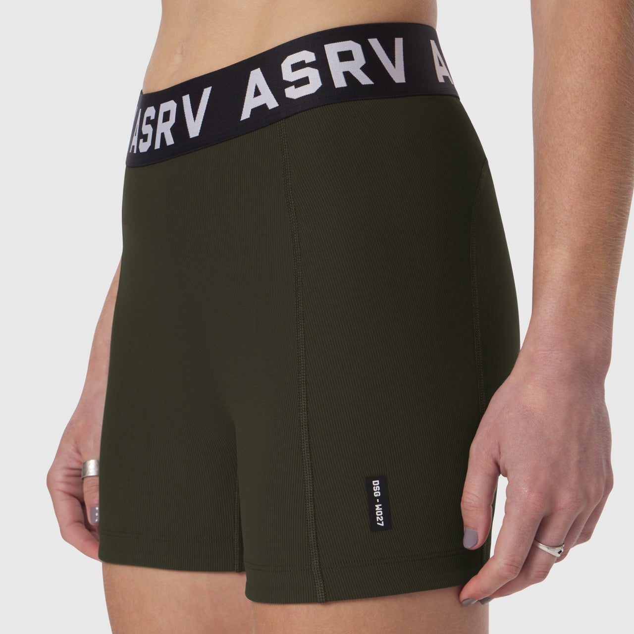 W027. LYCRA® Ribbed Short - Olive