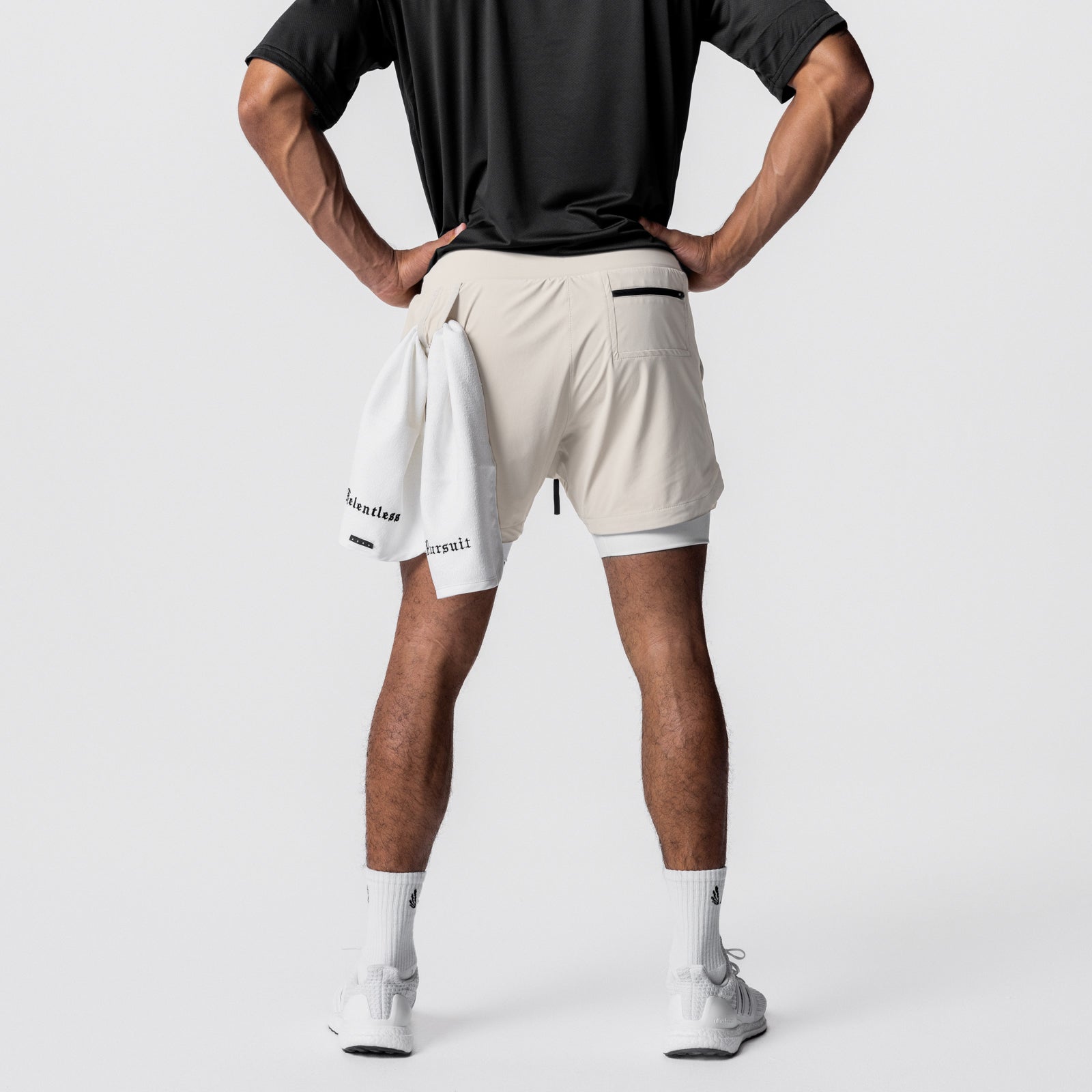 0622. Tetra-Lite® 5" Liner Short - Sand Smoke/White