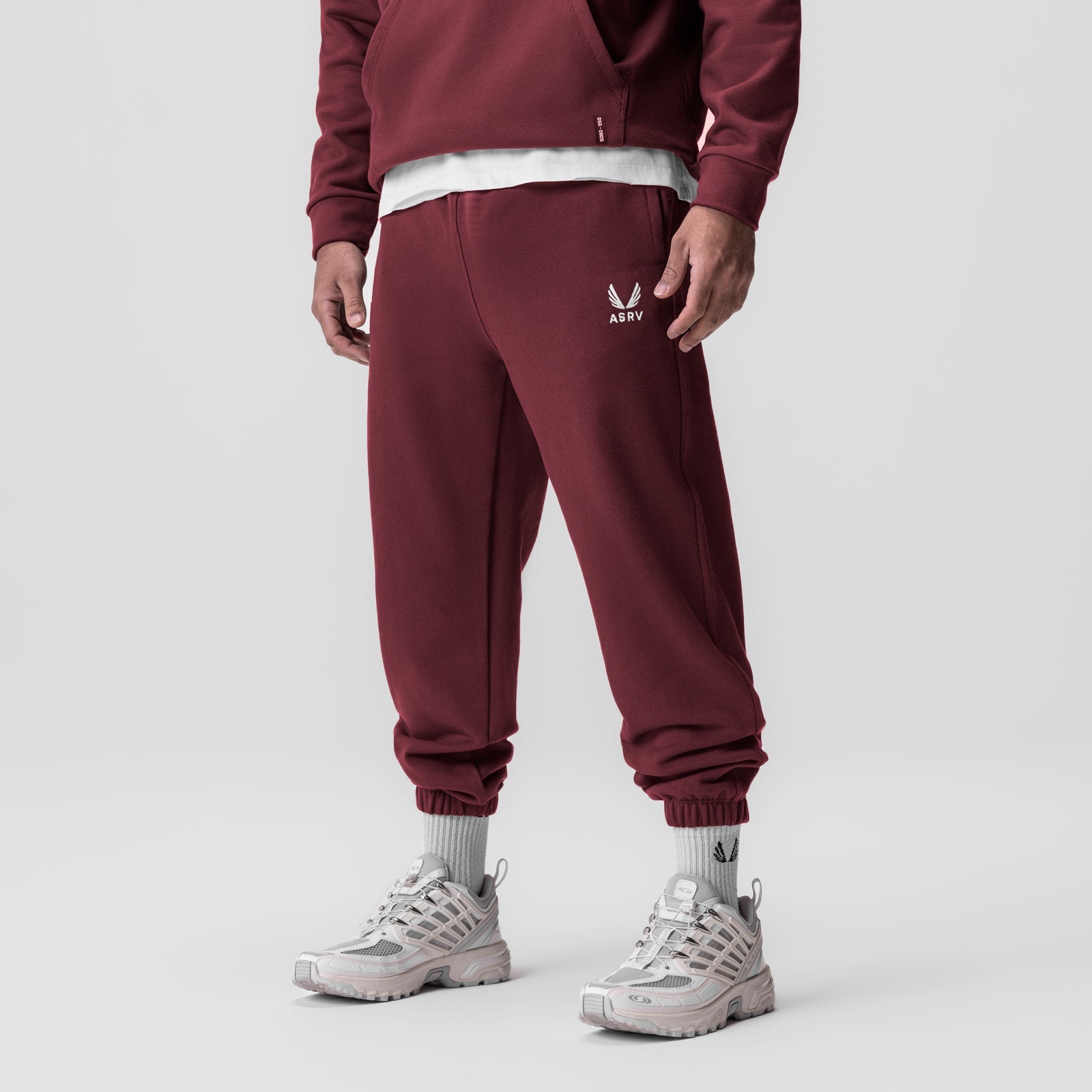 0655. Tech-Terry™ Oversized Sweats - Crimson "Emblem"