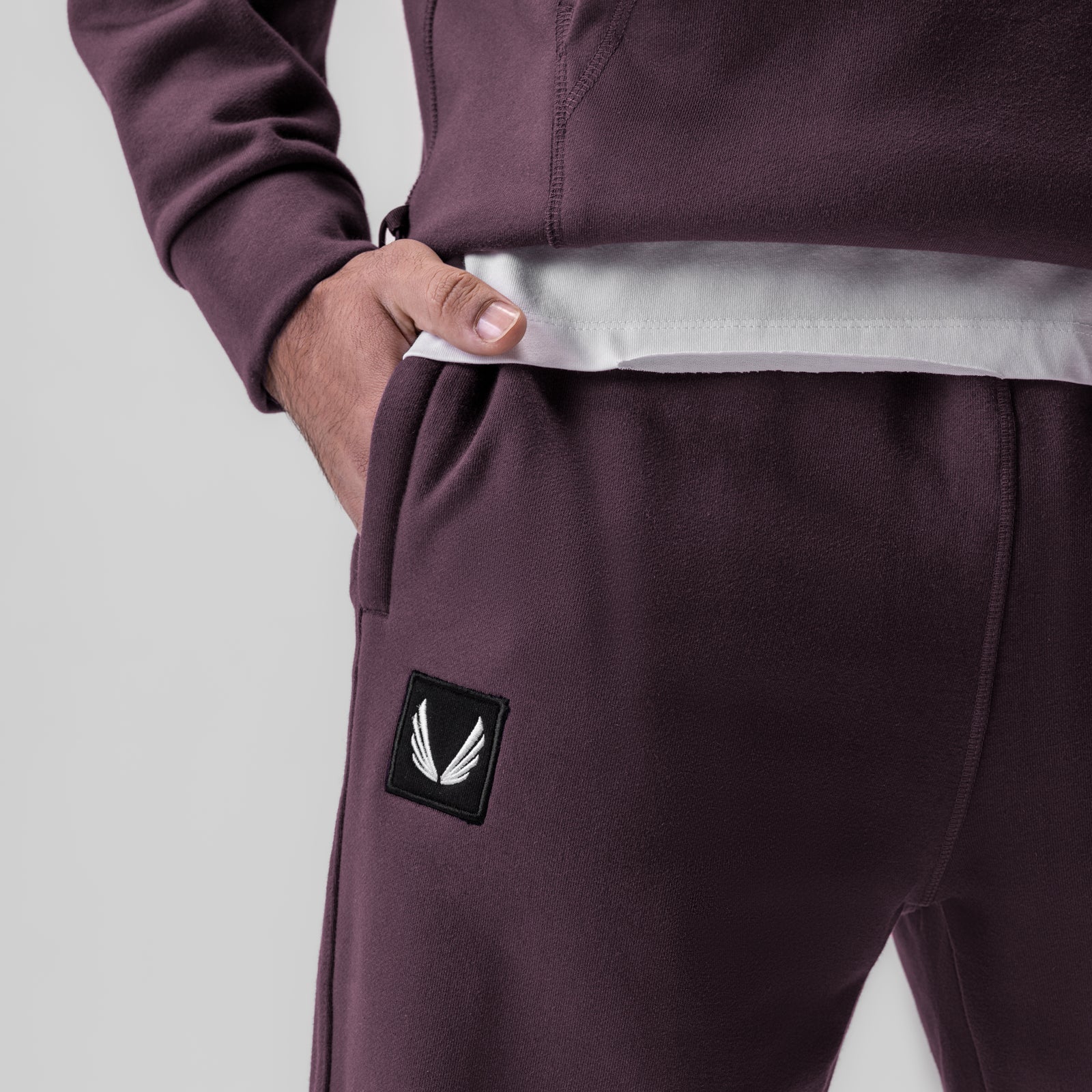 0655. Tech-Terry™ Oversized Sweats - Deep Purple "Patch"