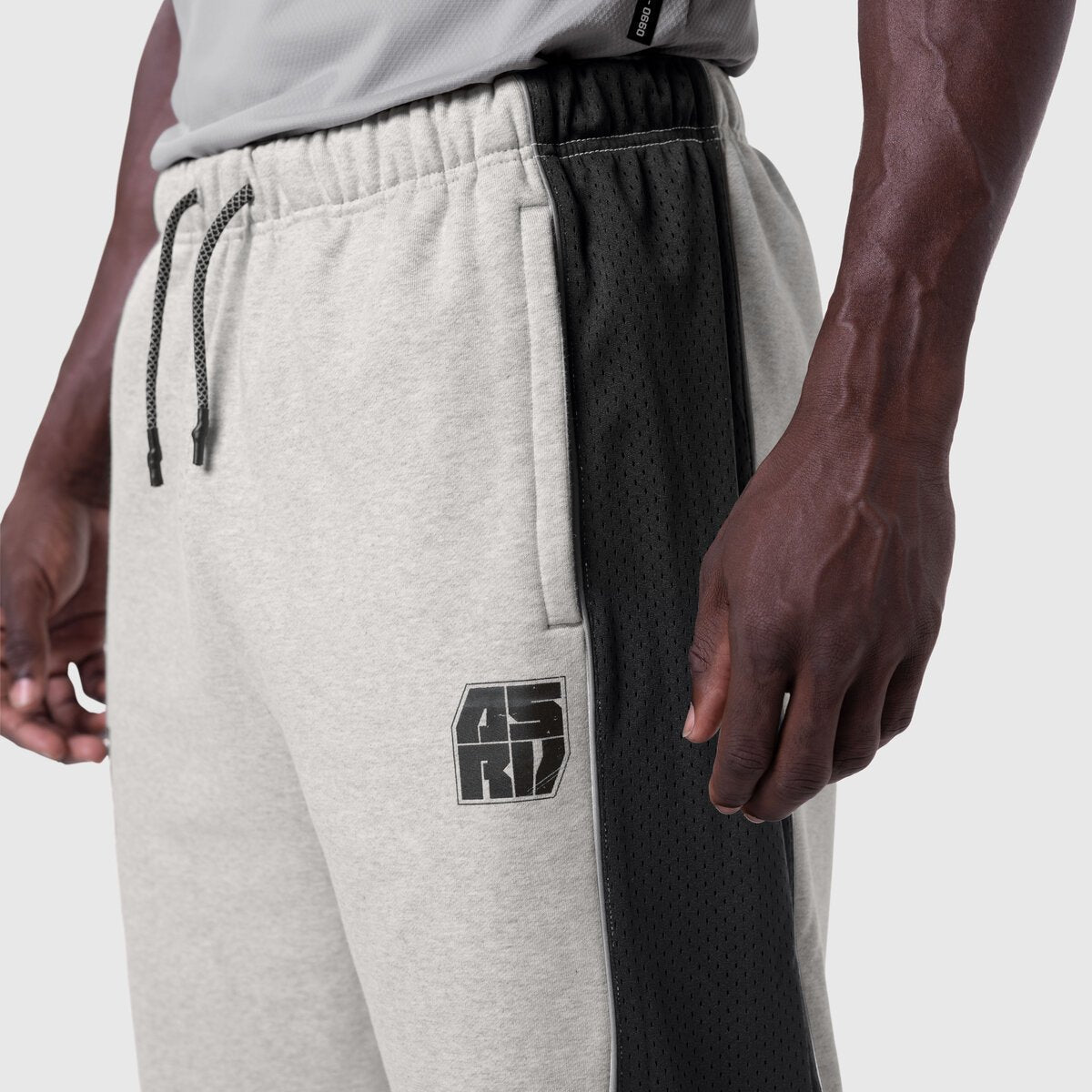 1120. Tech-Terry™ Mesh Panel Sweats - Heather Grey "Blade TD"