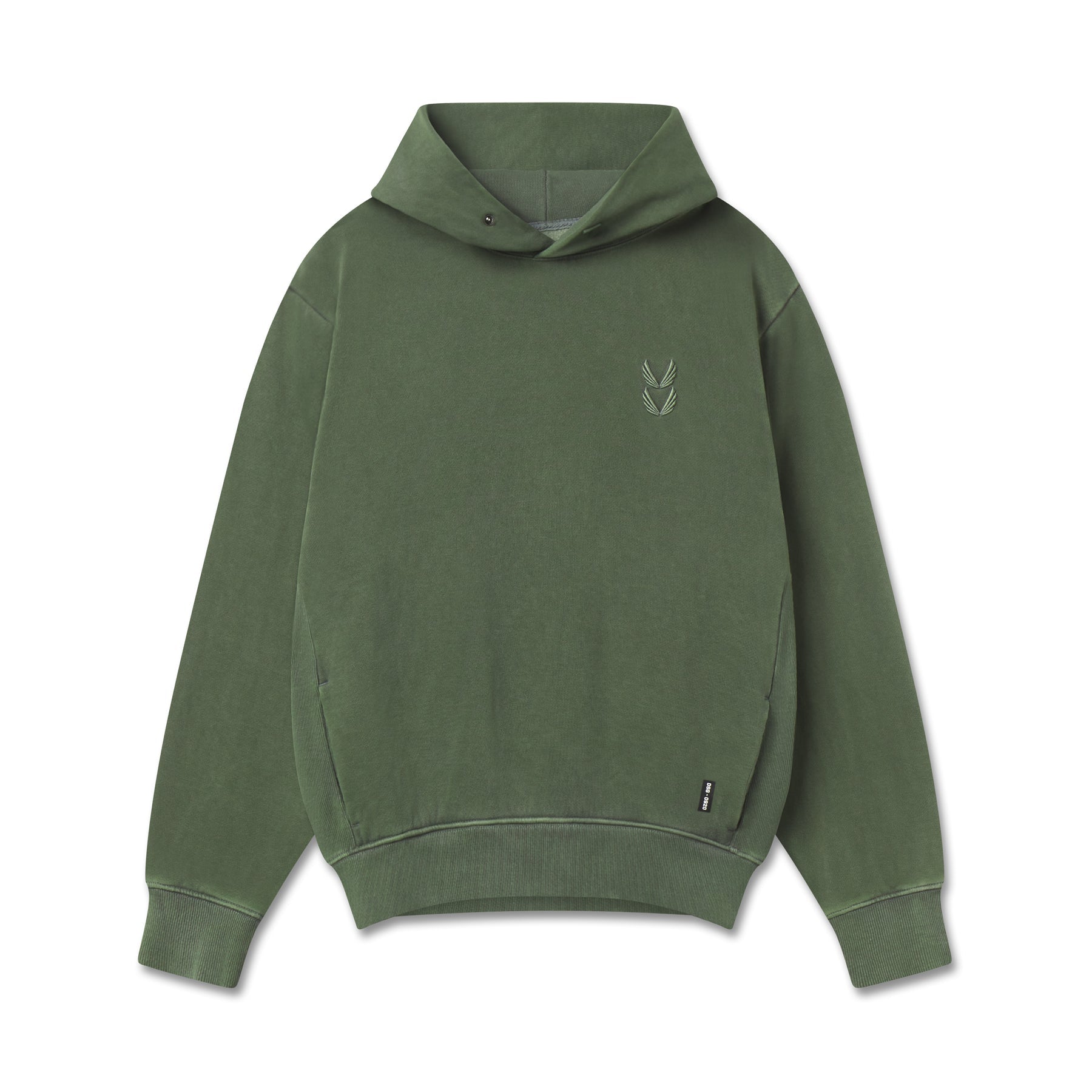 0920. Tech Essential™ Distressed Hoodie - Faded Olive