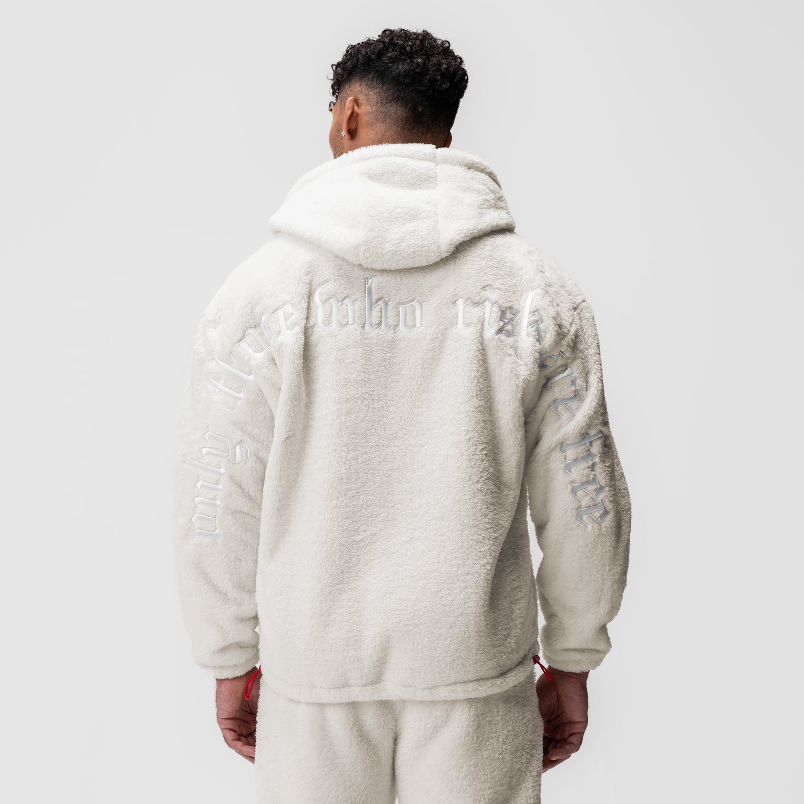 0553. Sherpa Recovery Hoodie - Ivory Cream/White