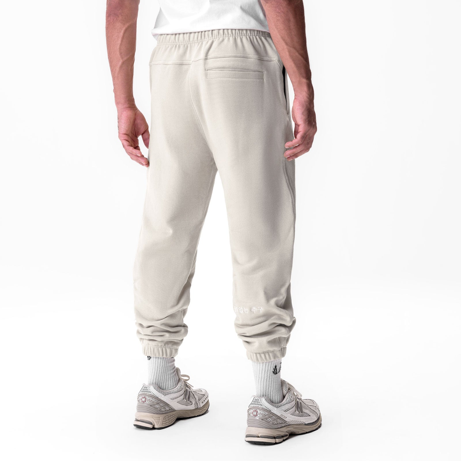 0655. Tech-Terry™ Oversized Sweats - Ivory Cream "Emblem"