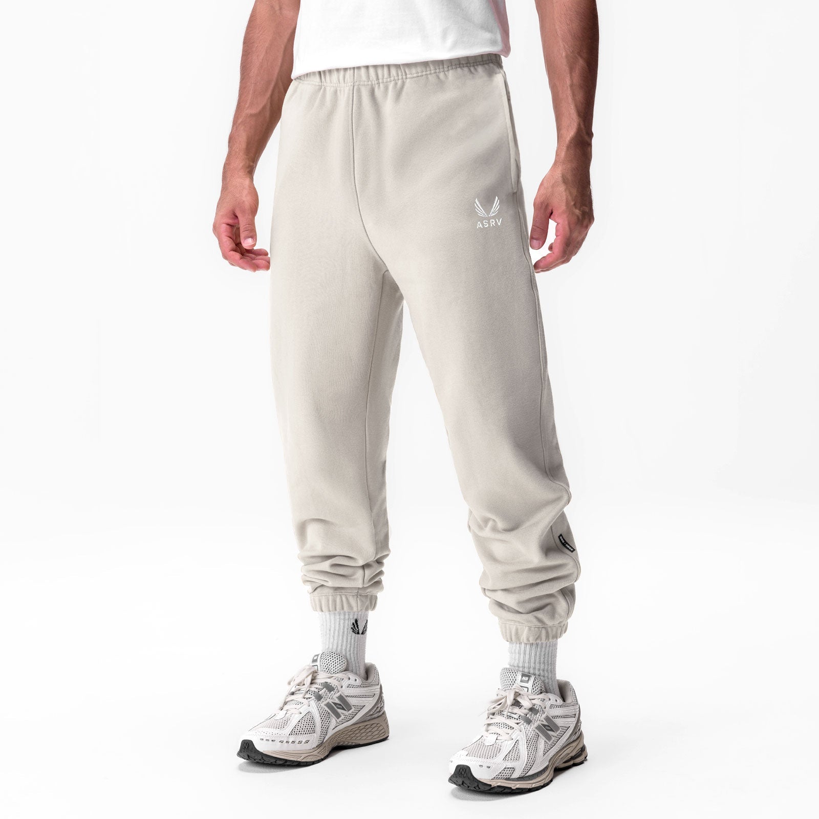 0655. Tech-Terry™ Oversized Sweats - Ivory Cream "Emblem"