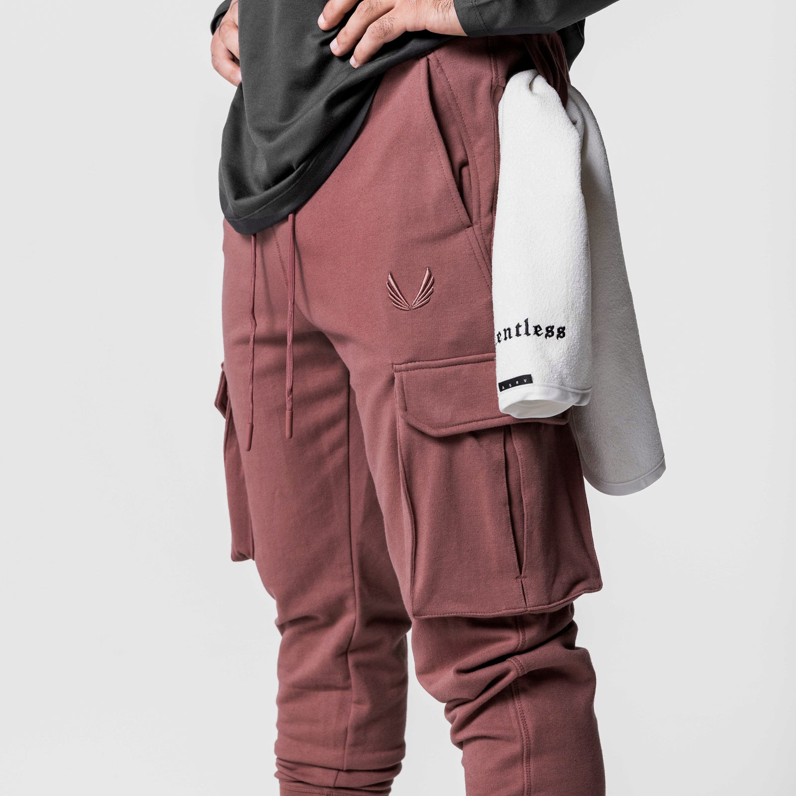 0654. Tech-Terry™ Cargo High Rib Jogger - Red Earth