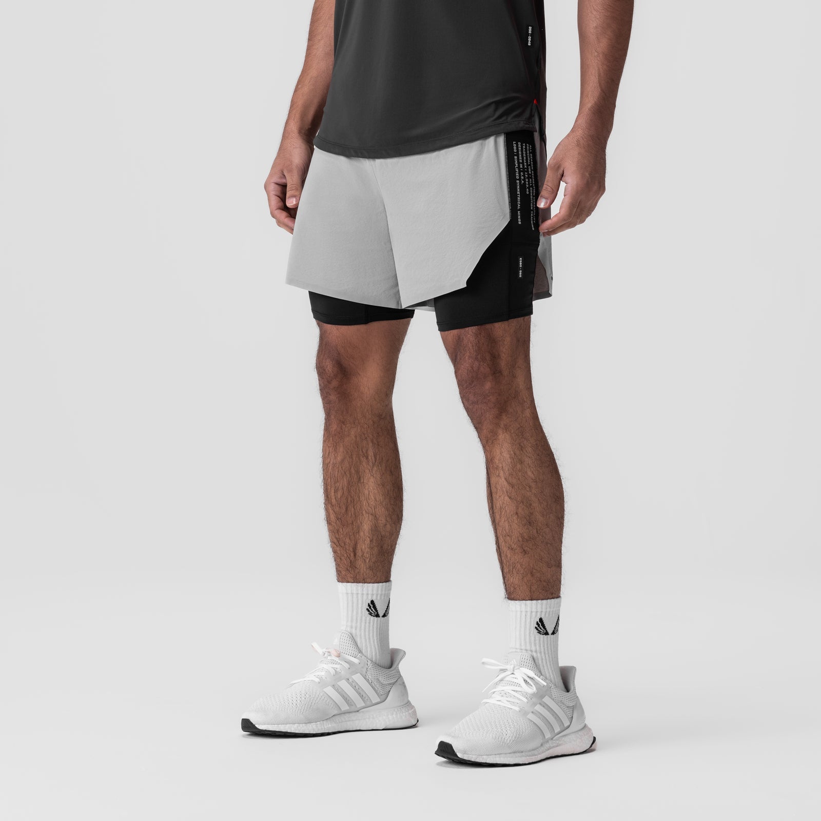 0953. Aerotex™ Hybrid Liner Short - Slate Grey/Black