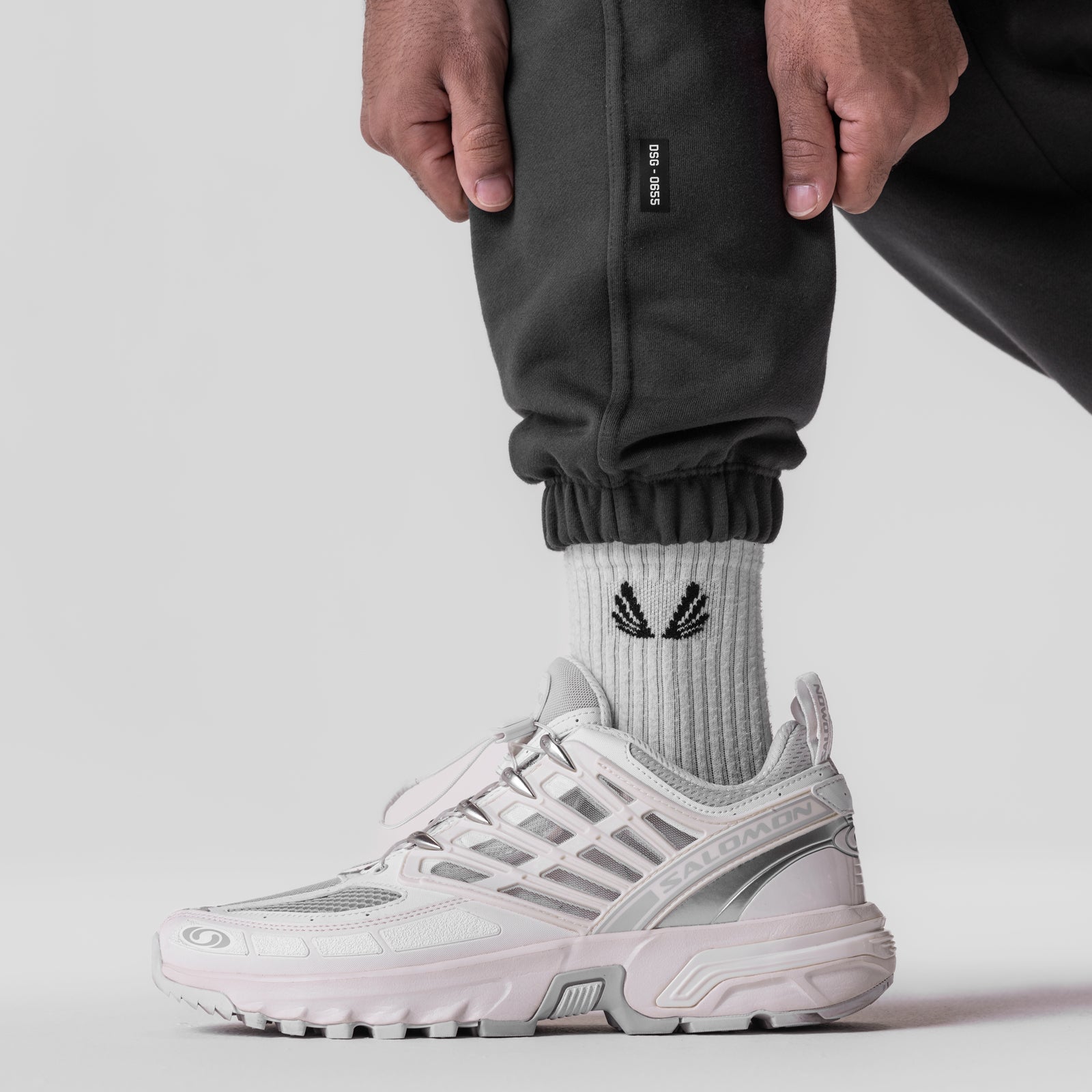 0655. Tech-Terry™ Oversized Sweats - Space Grey "Emblem"