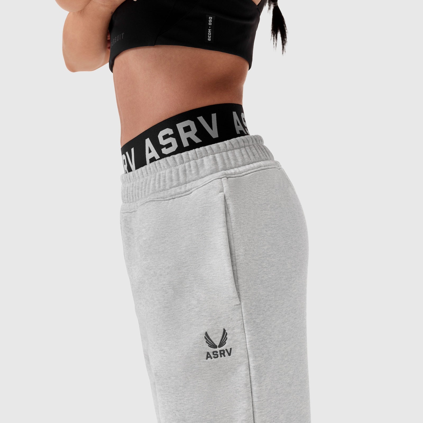 W034. Sorona® Terry Straight Leg Sweats - Heather Grey